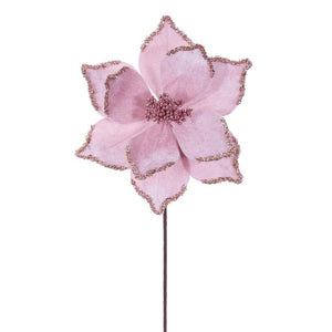 21.5" Pink Poinsettia 10" Flower (6 Pack) 1