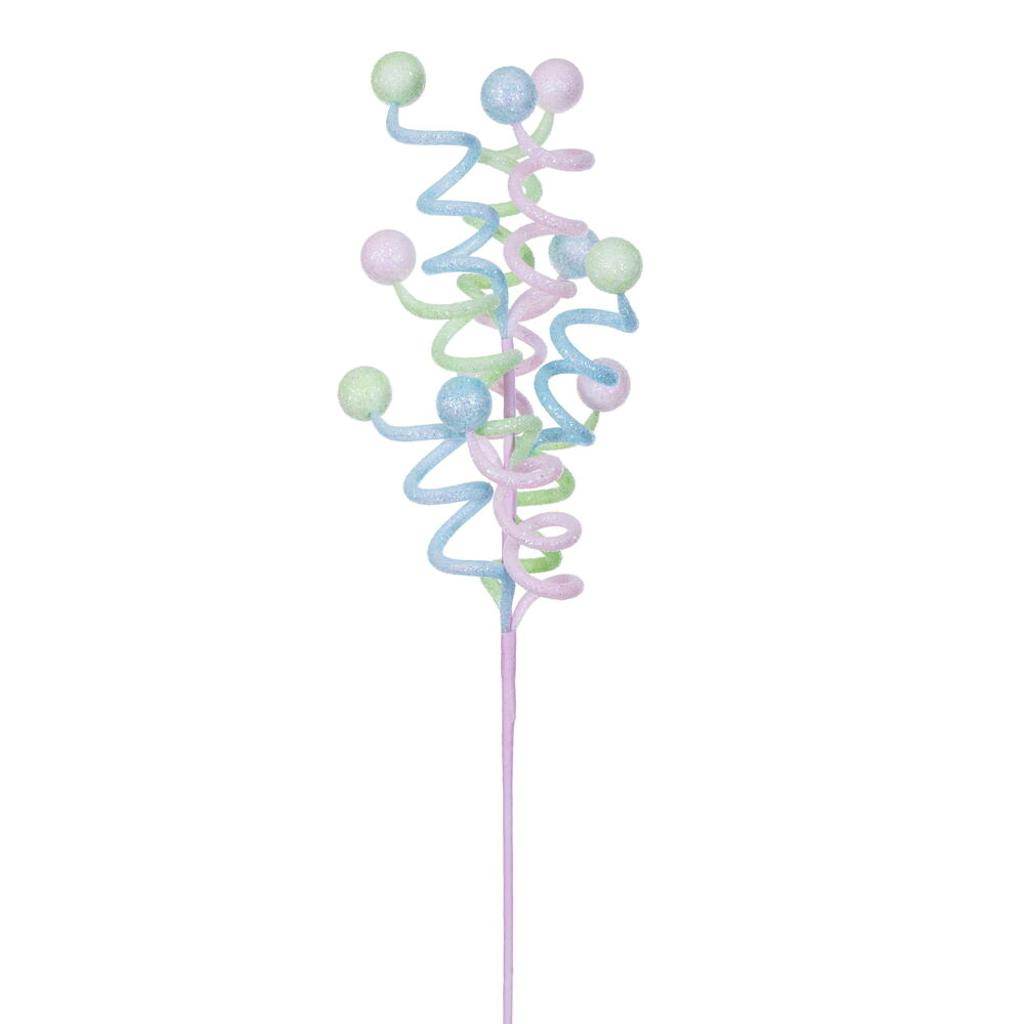 24" Artificial Pastel Green Curly Spray (3 Pack) 1