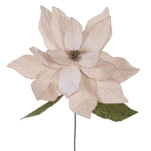 27.5" Champagne Poinsettia Stem 24" Flower (2 Pack) 1