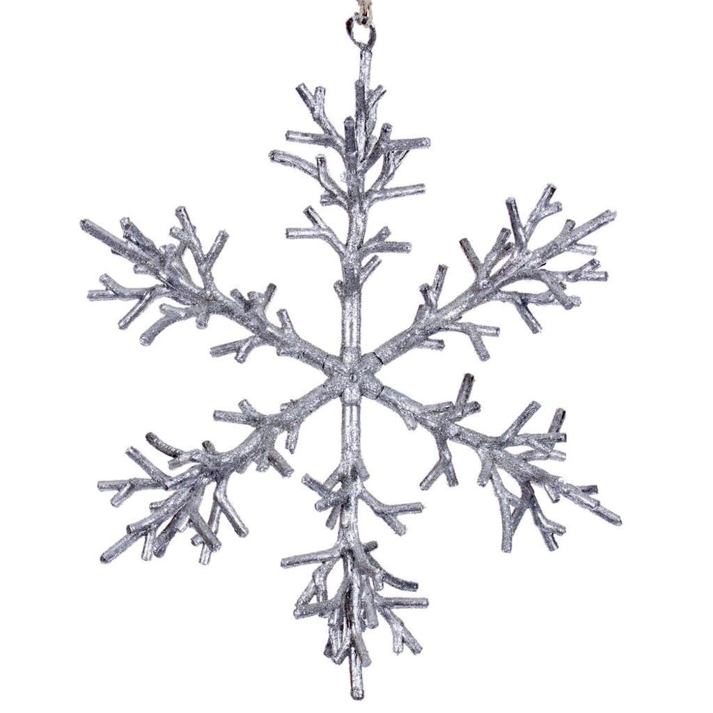 9" Silver Twig Snowflake Ornament (3 Pack) 1