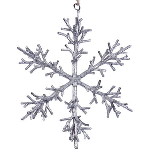 9" Silver Twig Snowflake Ornament (3 Pack) 1