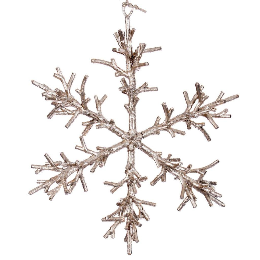 9" Champagne Twig Snowflake Ornament (3 Pack) 1