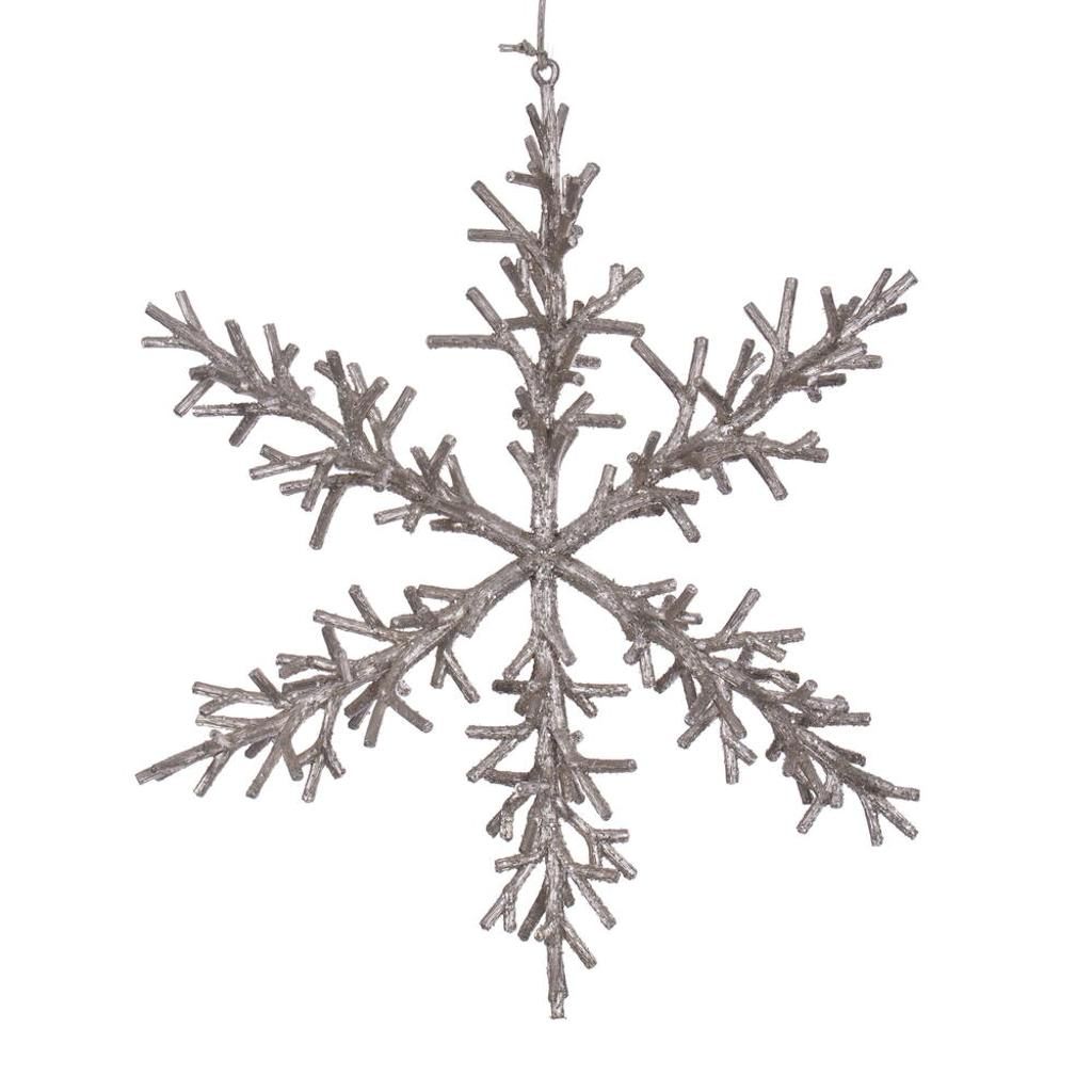12" Champagne Twig Snowflake Ornament (3 Pack) 1