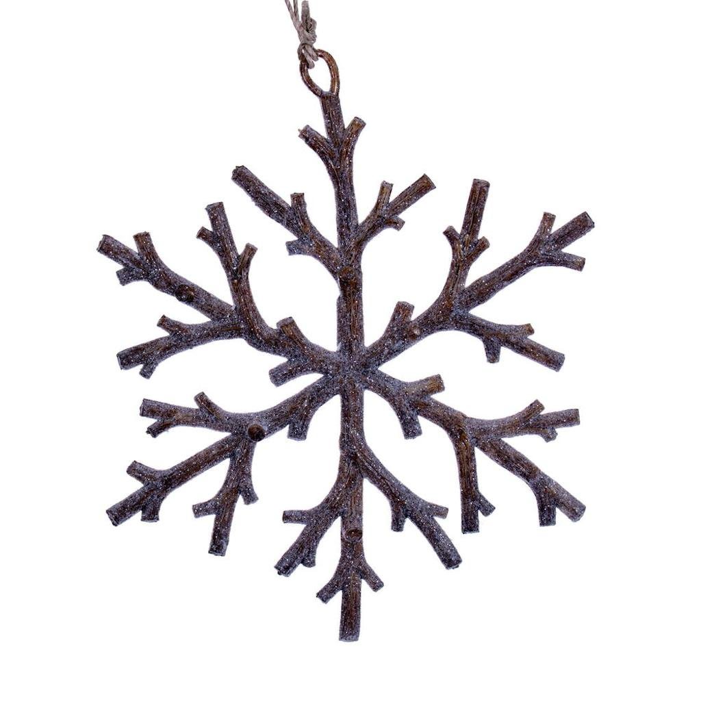 6" Beige Twig Snowflake Ornament (8 Pack) 1
