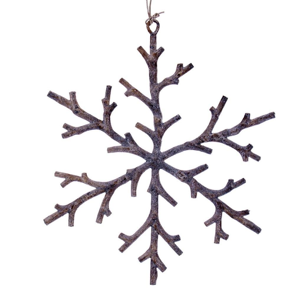 8" Beige Twig Snowflake Ornament (8 Pack) 1