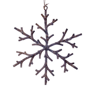 8" Beige Twig Snowflake Ornament (8 Pack) 1
