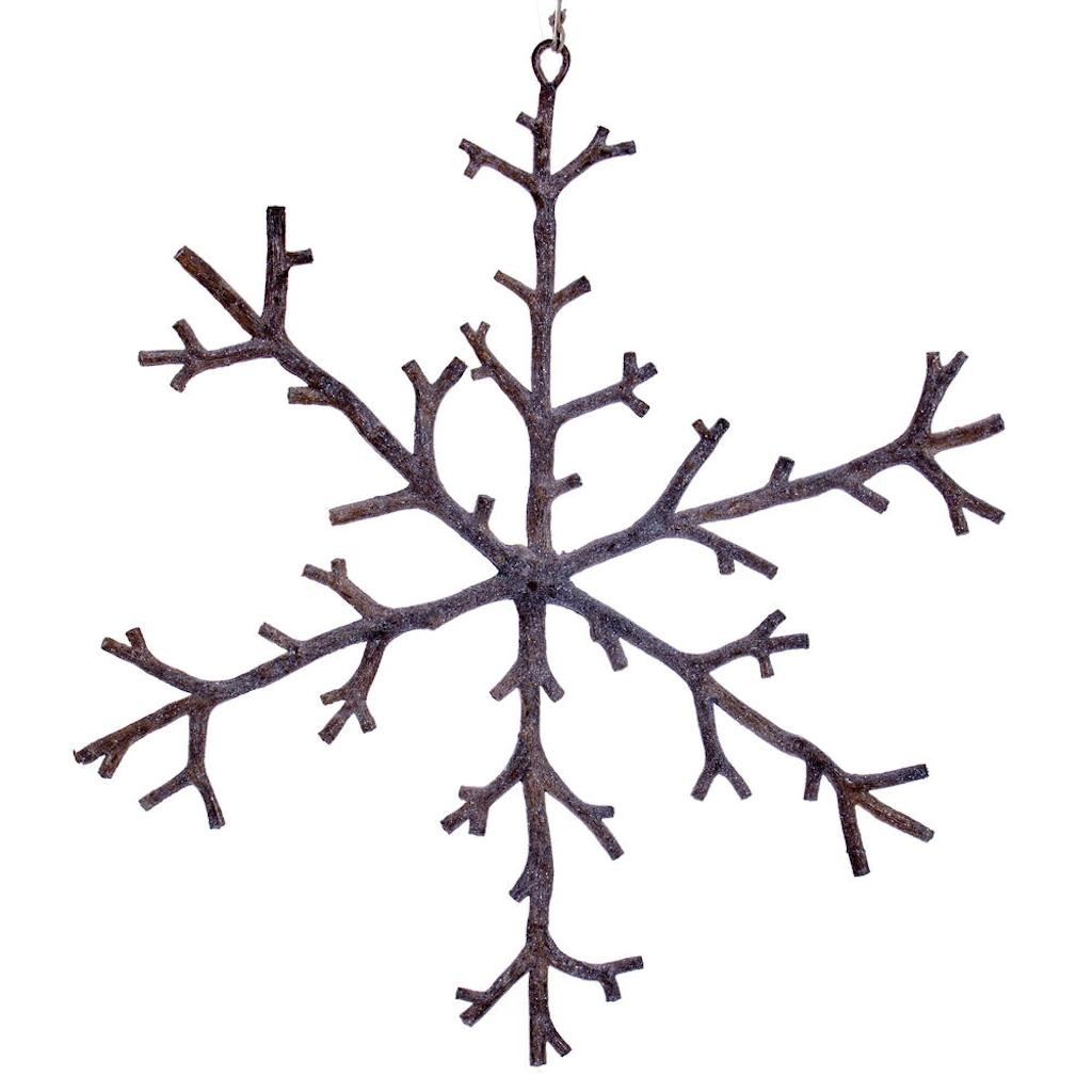 12" Beige Twig Snowflake Ornament (3 Pack) 1