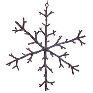 12" Beige Twig Snowflake Ornament (3 Pack) 1