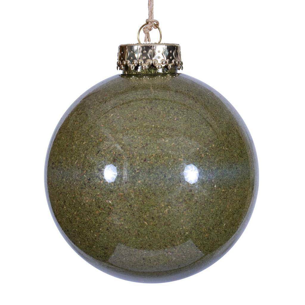 4" Moss Green Ball Ornament (3 Pack) 1