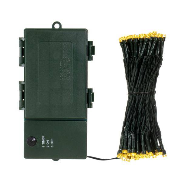 40' 100 Light LED Light Set Warm White Wide Angle Battery Operated Green Wire 2