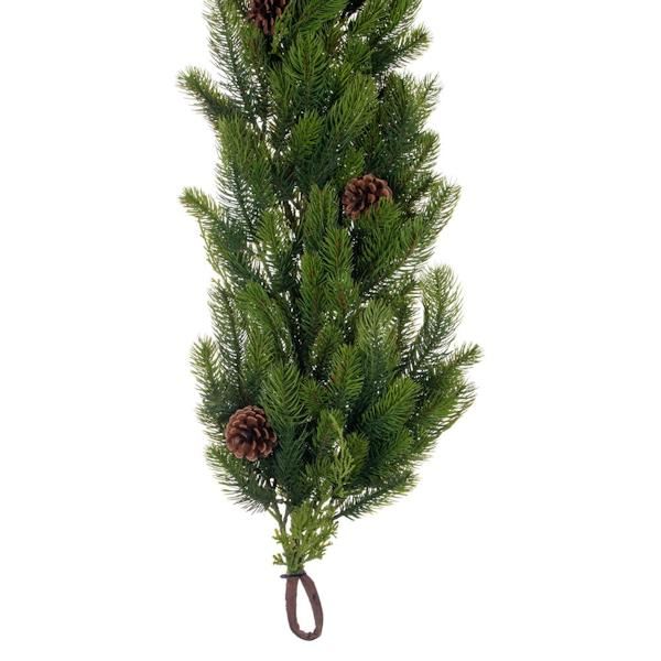 6' x 12" Artificial Pine Unlit Garland with Cones 3