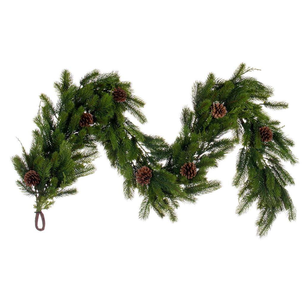 6' x 12" Artificial Pine Unlit Garland with Cones 1