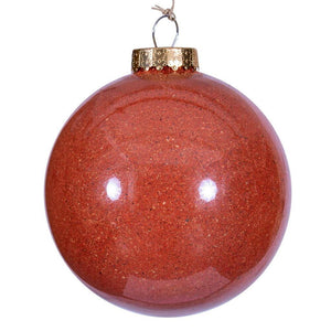 6" Rustic Orange Ball Ornament (2 Pack) 1