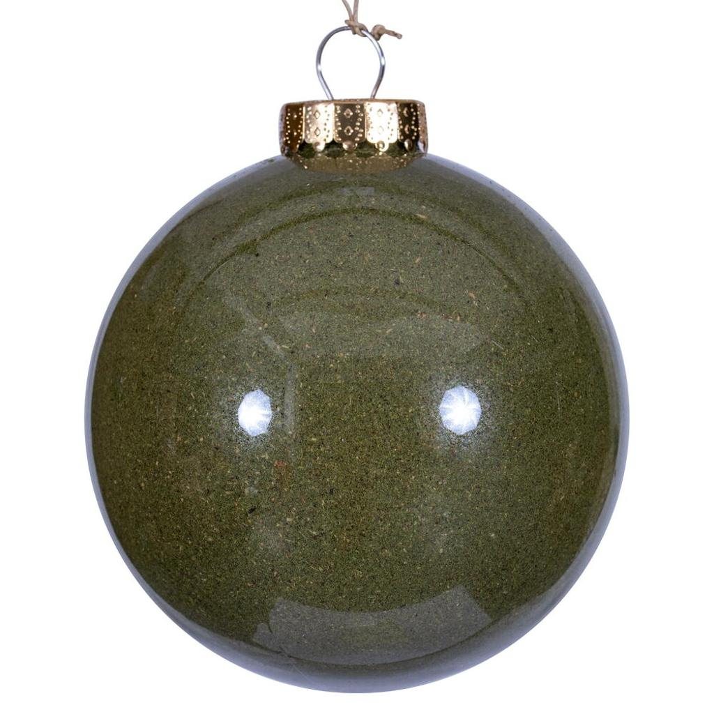 6" Moss Green Ball Ornament (2 Pack) 1