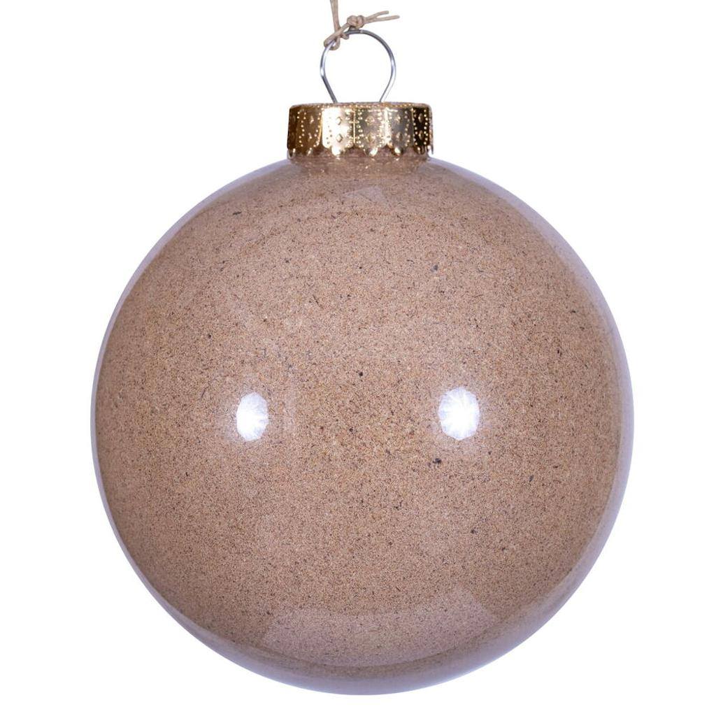6" Beige Ball Ornament (2 Pack) 1