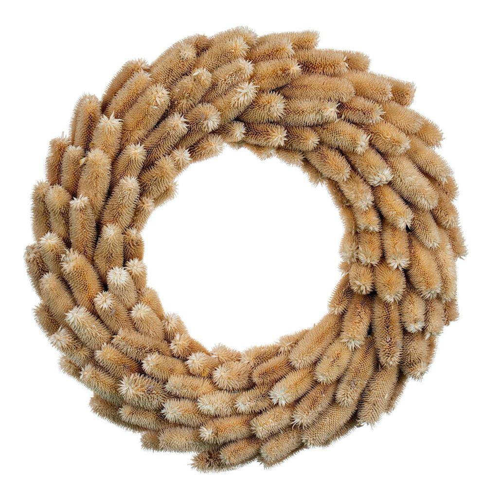 24" Cream Natural Hemp Shell Wreath 1