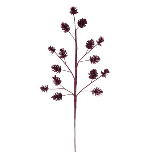 24" Burgundy Pinecone Glitter (6 Pack) 1