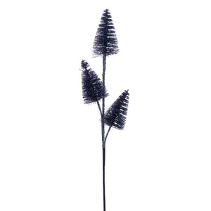 20"  Pewter Glitter Cone Tree Artificial Spray (6 Pack) 1