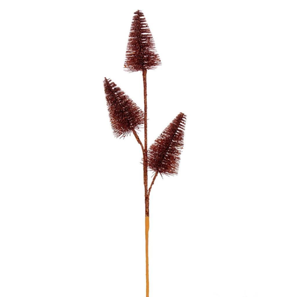 20"  Copper Glitter Cone Tree Artificial Spray (6 Pack) 1