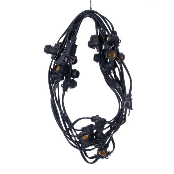 25'x25 Black Candelabra Screw Base Socket String Set 2
