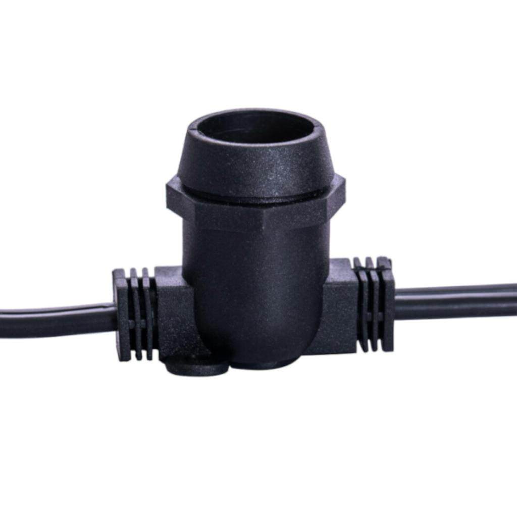 25'x20 Black European Medium Screw Base Socket String Set 1