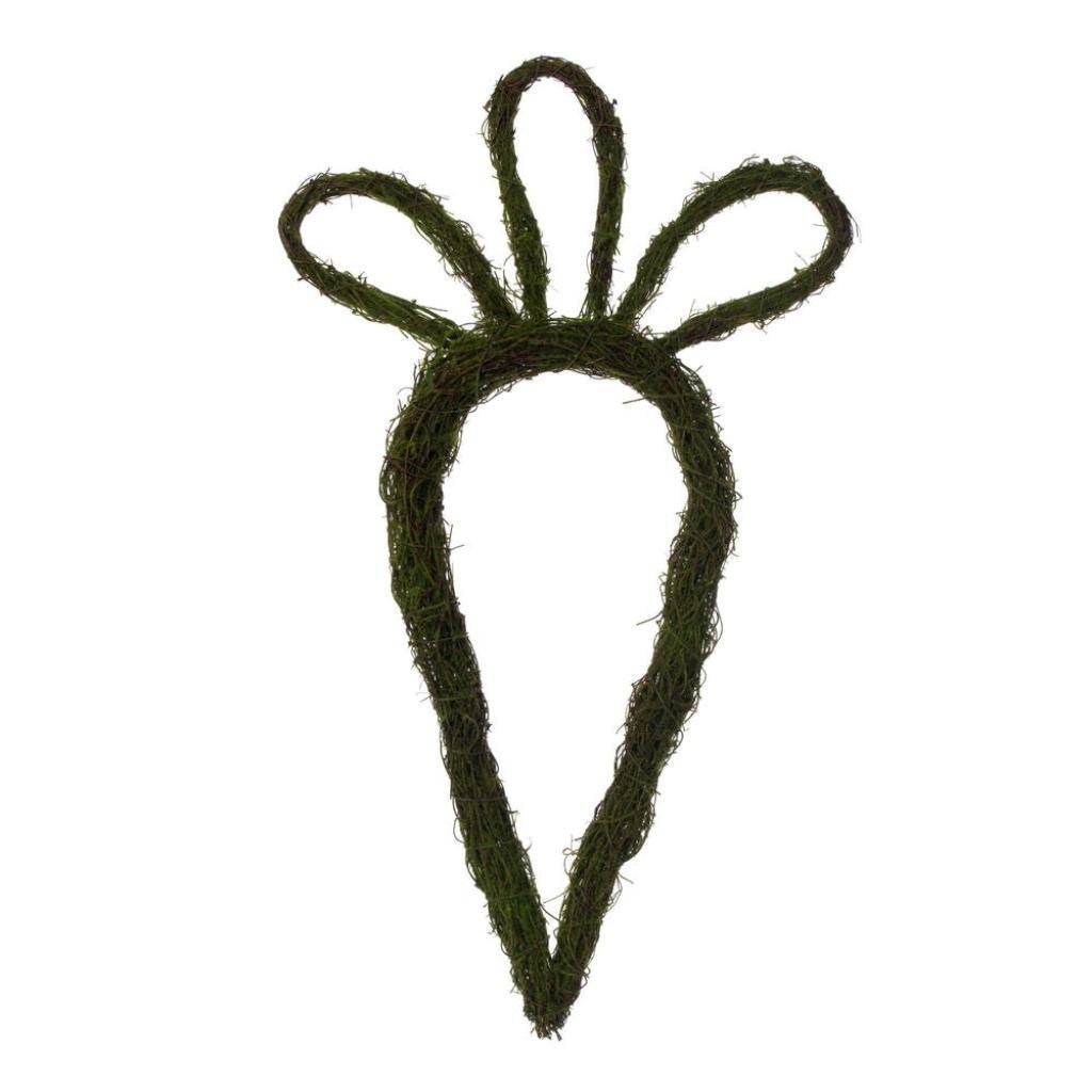23" Mossy Carrot Outline Natural Twig Wreath 1