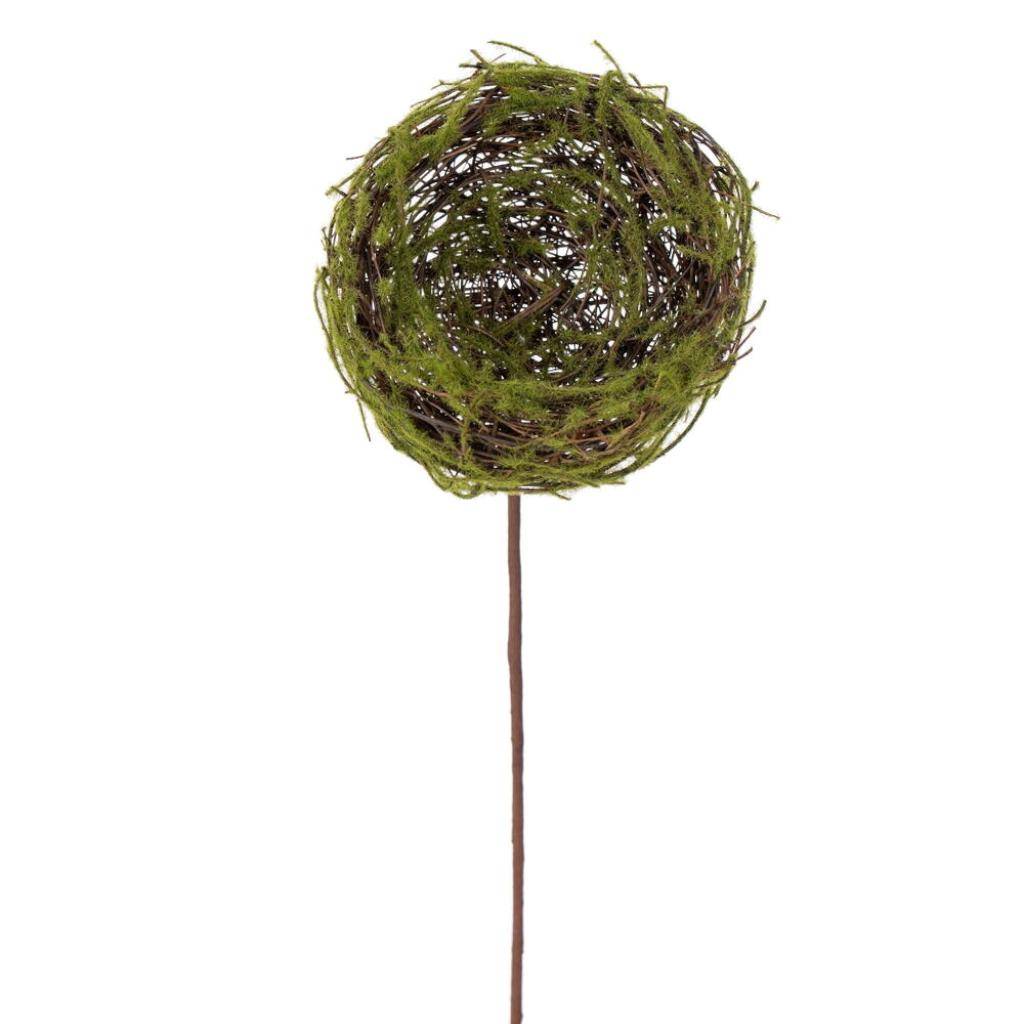10" Mossy Bird's Nest Artificial Stem (3 Pack) 1