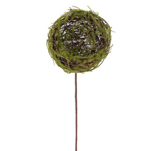 10" Mossy Bird's Nest Artificial Stem (3 Pack) 1