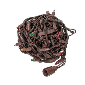 100 Light 50' Brown Wire Multi-Color Stretchable Wide Angle LED Lights 2