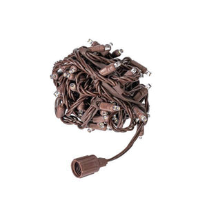 50 Light 25' Brown Wire Warm White Stretchable Wide Angle LED Lights 2