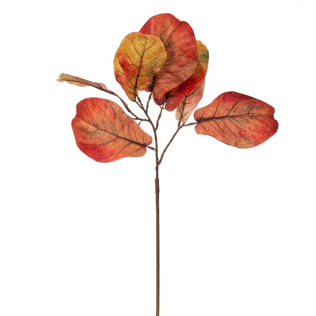 31" Orange Autumn Fiddle Leaf Spray (3 Pack) 1