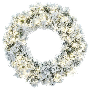 30" Frosted Glacier DuraLit 70 Light Warm White Artificial Christmas Wreath 1