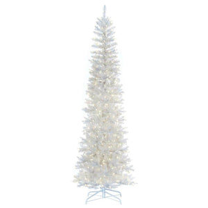 8.5' x 38" White Pencil DuraLit 600 Warm White Lights Artificial Christmas Tree 1