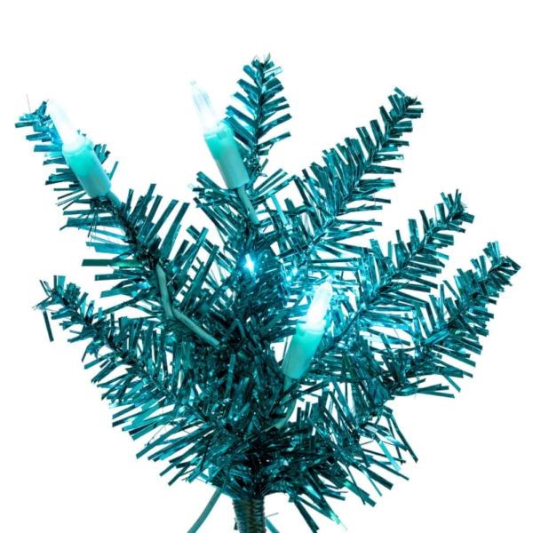 9.5' x 42 Aqua Pencil DuraLit 700 Aqua Light Artificial Christmas Tree 2