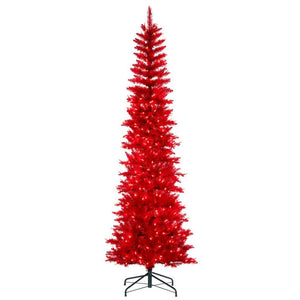9.5' x 42 Red Pencil DuraLit 700 Red Light Artificial Christmas Tree 1