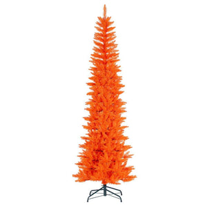 9.5' x 42" Orange Pencil Unlit Artificial Christmas Tree 1