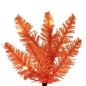9.5' x 42 Orange Pencil DuraLit 700 Orange Light Artificial Christmas Tree 2