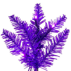 9.5' x 42 Purple Pencil DuraLit 700 Purple Light Artificial Christmas Tree 2