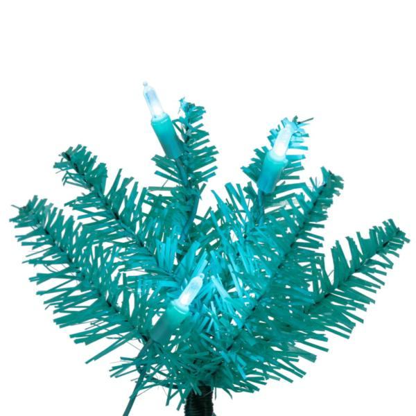 8.5' x 38" Aqua  Pencil DuraLit 600 Aqua Lights Artificial Christmas Tree 2