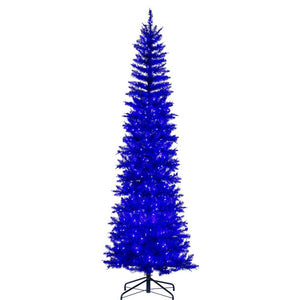 8.5' x 38" Blue Pencil DuraLit 600 Blue Lights Artificial Christmas Tree 1