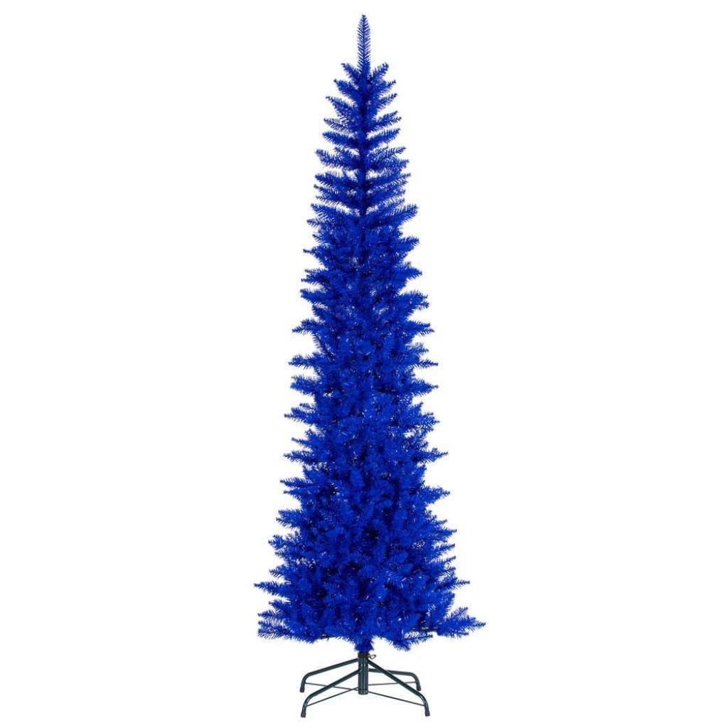 9.5' x 42" Blue Pencil Unlit Artificial Christmas Tree 1