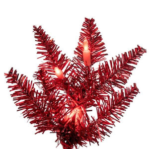 7.5' x 32" Red Pencil 450 Warm White Lights Artificial Christmas Tree 2