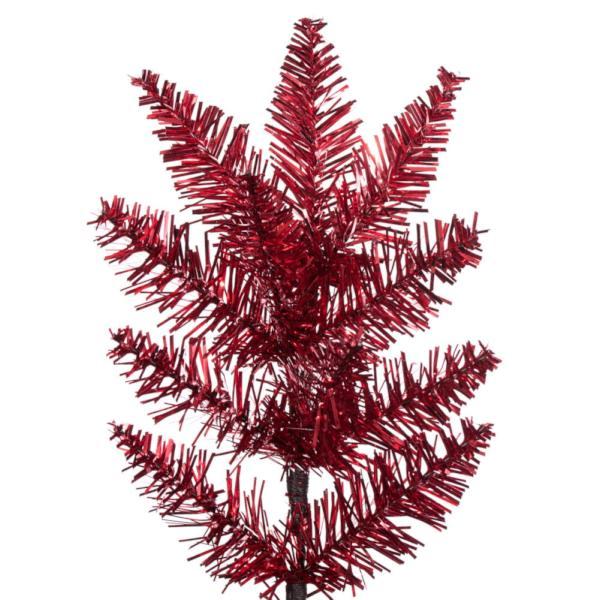 8.5' x 38" Red Tinsel Pencil Unlit Artificial Christmas Tree 2