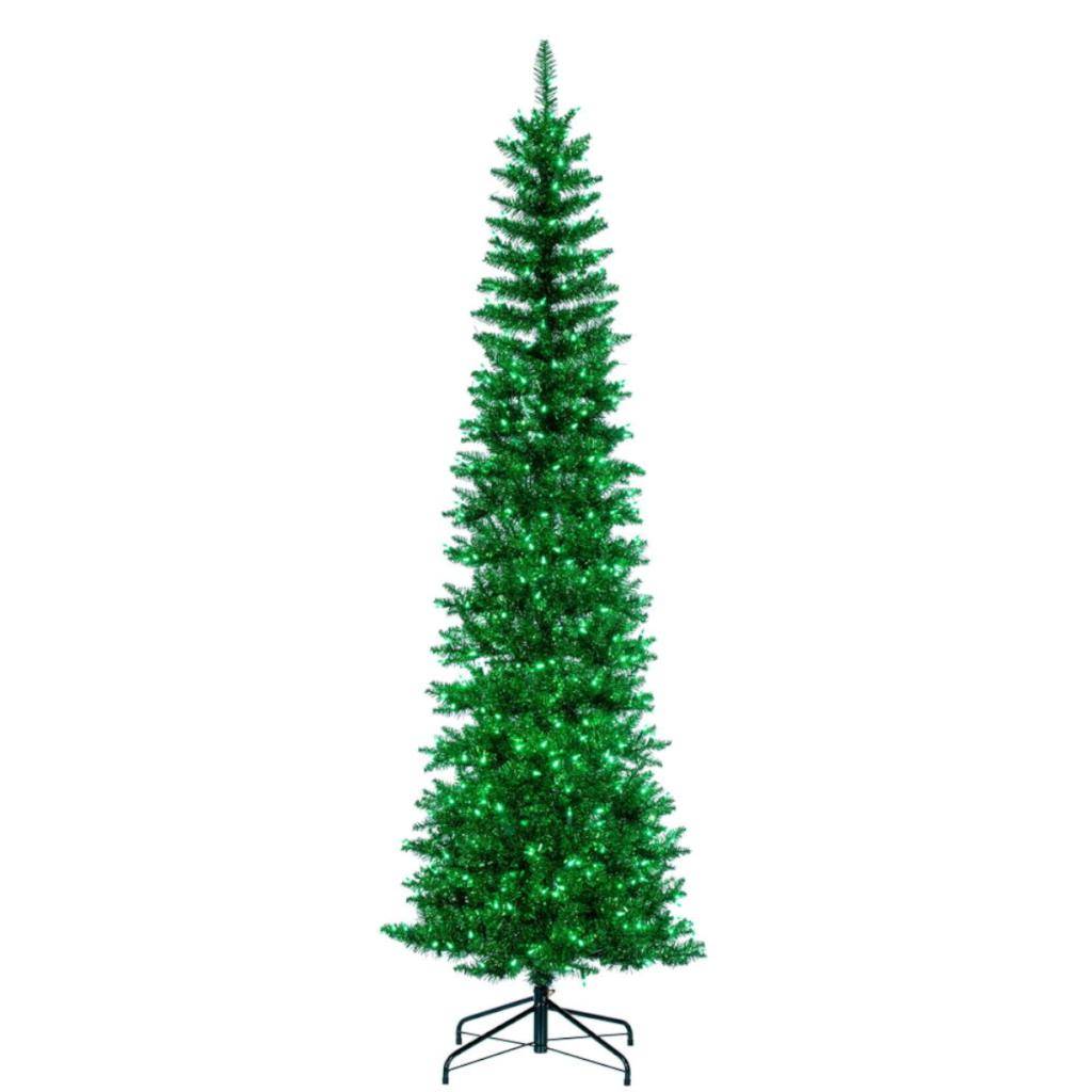 6.5' x 28" Green Pencil 400 Light Artificial Christmas Tree 1