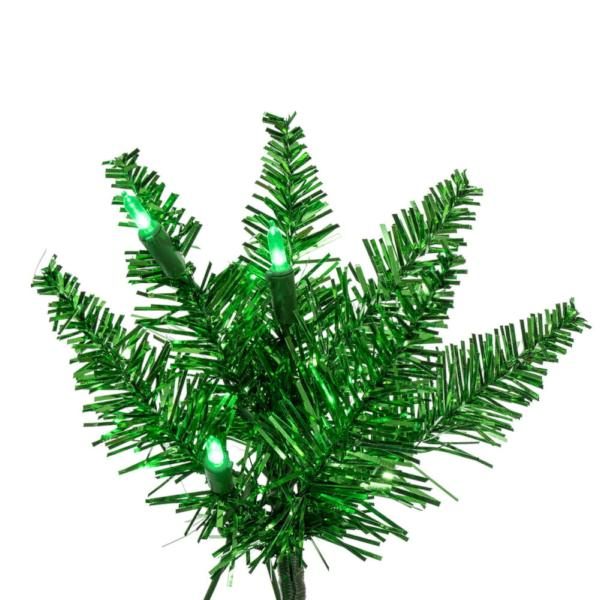 8.5' x 38" Green Pencil DuraLit 600 Red Lights Artificial Christmas Tree 2