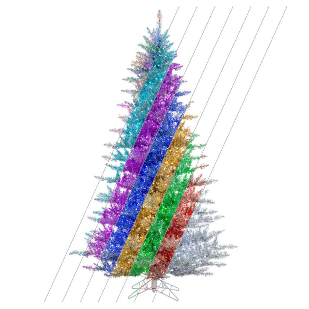 7.5' x 53" Silver Dura-Lit RGB 747 Light - Artificial Christmas Tree 1