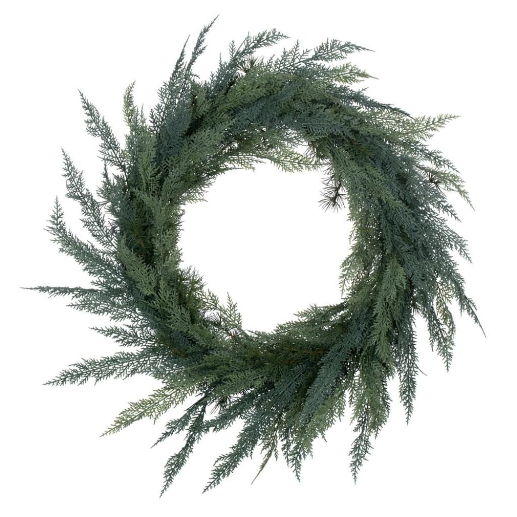 28" Mixed Long Cedar Pine Artificial Christmas Wreath 1