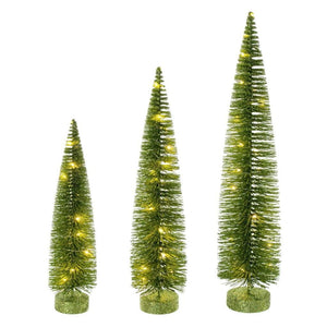 16/20/24" Lime Bottle Brush Clear Lights Artificial Christmas Tree 1