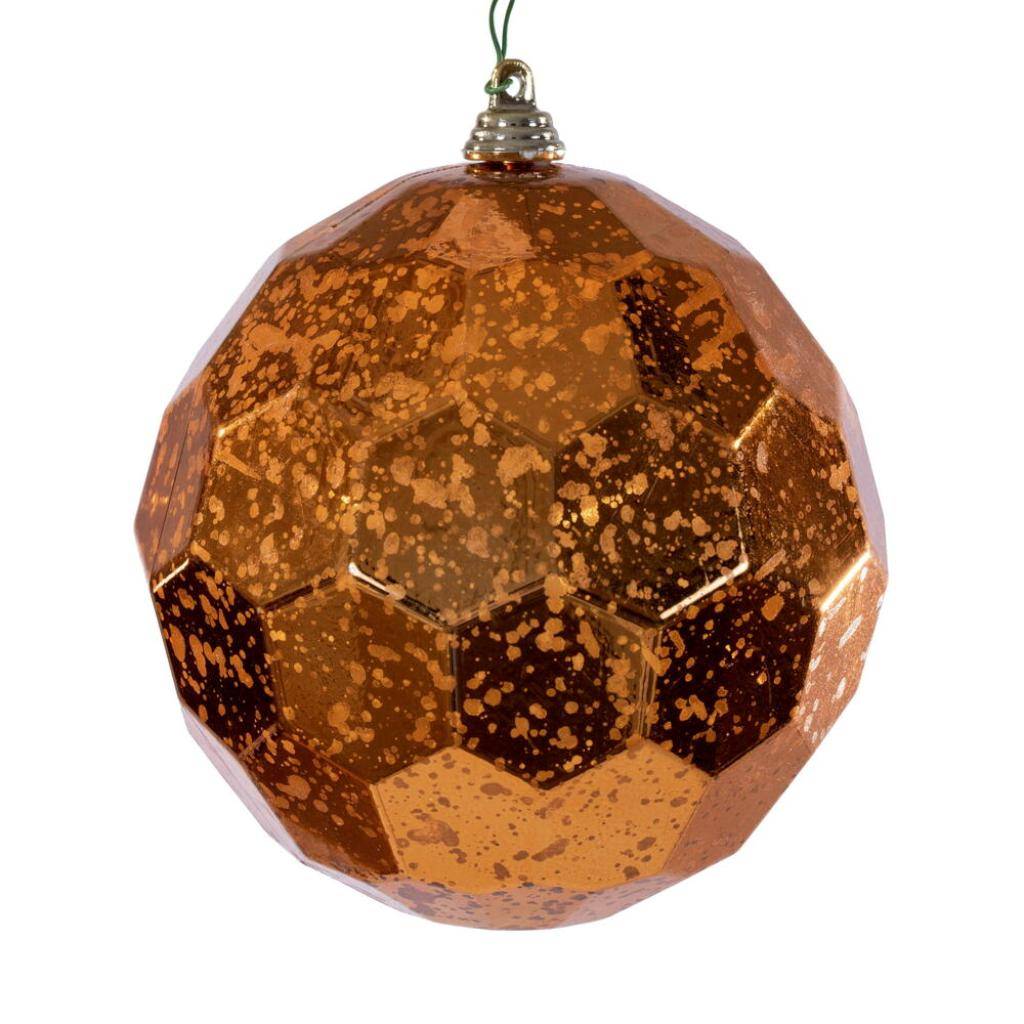 4.75" Burnish Orange Honeycomb Mercury Christmas Ornament (4 Pack) 1