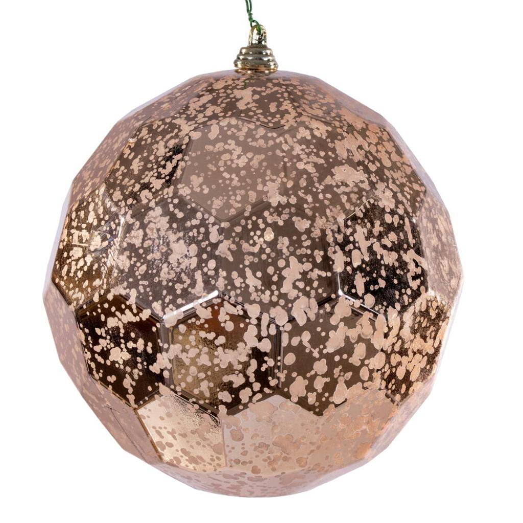 6" Rose Gold Honeycomb Mercury Christmas Ornament (2 Pack) 1